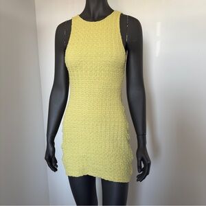 Le Lis Collection Yellow Textured Knit Mini Dress Size M